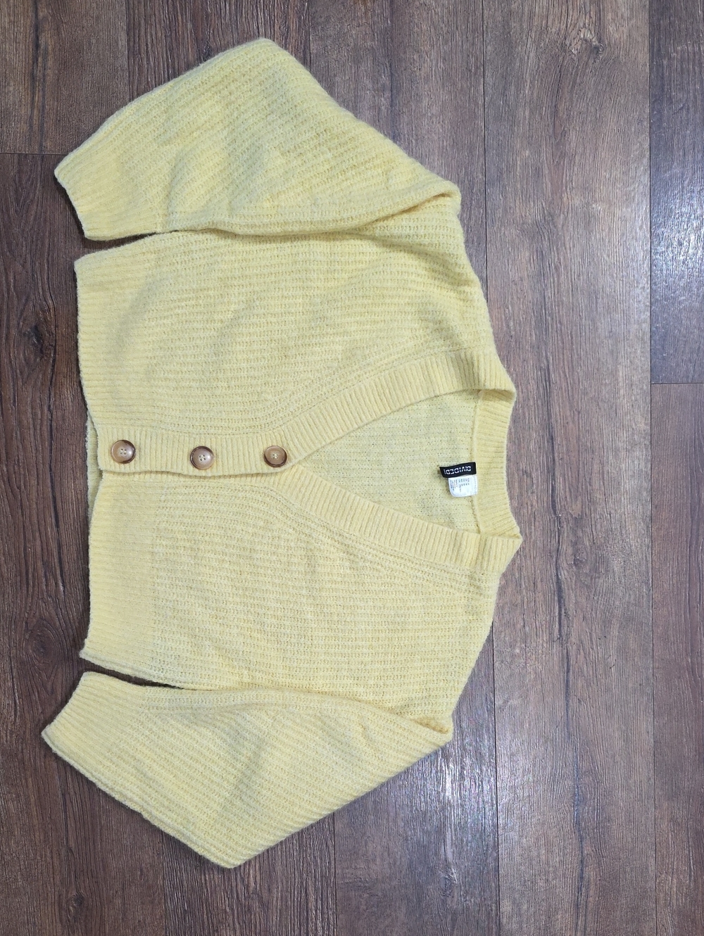 Yellow Knit V-neck Cardigan from H&M (Divided label)